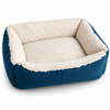 Couchage Confort XS pour Chien et Chat – Bleu Pétrole & Doublure Sherpa