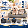 Couchage Confort S pour Chiens et Chats – Gris avec Liseré Doré