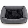 Couchage Confort S pour Chiens et Chats – Gris Anthracite avec Coussin Peluche