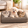 Couchage Confort pour Chiens et Chats – Matelas Rectangulaire Taupe