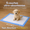 Tapis absorbants pour chiens 45×60 cm – 5 couches ultra-absorbantes